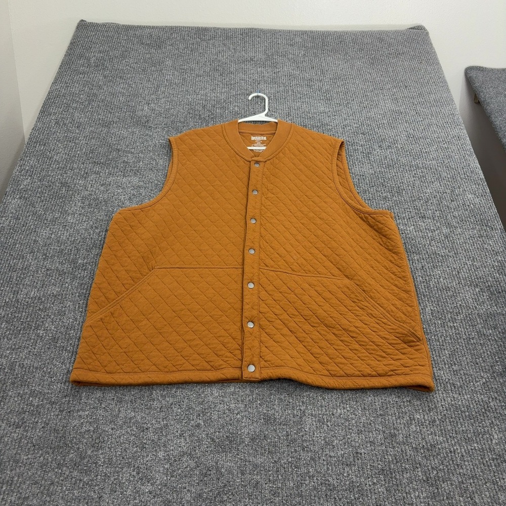 Duluth Trading Co Vest Mens 2XL Brown Cotton Polyester Quilted Snap Front Work‎